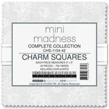5&quot; Charm Pack Mini Madness Complete Collection White Fabric Precuts M518.79 - £7.87 GBP