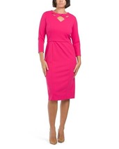 New London Times Pink Midi Career Sheath Dress Size 16 $108 - £46.98 GBP