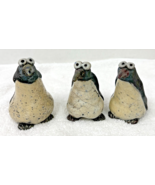 3 Harriet Stribley Canadian Art Pottery Hand Crafted Penguins w Large Eyes - $44.55