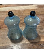 VOTIVE CANDLE HOLDERS BLUE GLASS NOT FLASH SWIRL PATTERN MCM LOOK - $14.13