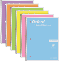 Spiral Notebook, 1 Subject, College Ruled Paper, 8 X 10-1/2 Inch, Pastel... - $20.78