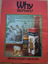 Seagram’s 100 Pipers Print Magazine Advertisement 1968 - $4.99