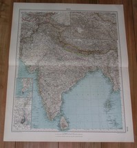 1929 Map Of British India Pakistan Nepal Bangladesh Himalaya Karakoram Sri Lanka - £24.21 GBP