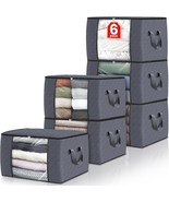 Fab Totes 6 Pack Clothes Storage, Foldable Thick Fabric Blanket Storage,... - $32.97