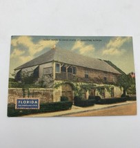 Vintage Lithograph Postcard Oldest House In The USA St. Augustine Florida 1952 - £5.57 GBP
