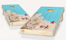 Beach Sand Shells Starfish  Cornhole Board Vinyl Wrap Laminated Decal St... - £43.15 GBP