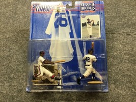 1997 Starting Lineup Classic Doubles Hank Aaron &amp; Jackie Robinson Figure... - £10.08 GBP