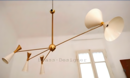 Huge Diabolo Chandelier Italian Style Stilnovo Mid Century Sputnik Ceiling Light - £242.26 GBP