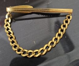 Vintage Hickok Gold Toned Chain Tie Clip/Clasp With Chain B-1 - $19.79