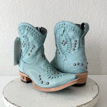 Lane COSSETTE Womens Cowboy Booties 6  Blue Leather Western Cowgirl Short Boots - $272.25