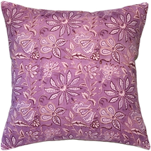 Mauve Flowers Throw Pillow 19x19, Complete with Pillow Insert - £24.84 GBP
