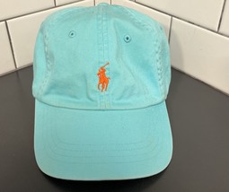 Polo Ralph Lauren Hat Strap Back One Size Lt Blue Orange Mens Embroidere... - $15.00