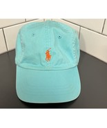Polo Ralph Lauren Hat Strap Back One Size Lt Blue Orange Mens Embroidere... - £11.79 GBP