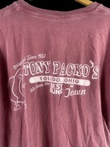Tony Packos Hot Dogs Toledo Ohio T Shirt Size Large Mens Washed Red Best... - $46.57
