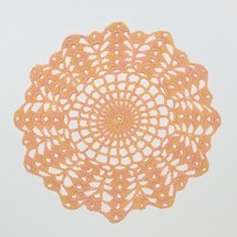 Vintage Crochet Cotton Lace Peach Pink Round Doily Mat 8&quot; - £7.72 GBP