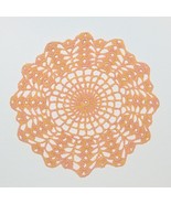  Vintage Crochet Cotton Lace Peach Pink Round Doily Mat 8&quot; - £8.01 GBP