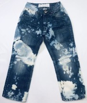Custom Jeans Girls Tie Dyed Sz 5 Distressed Paper Denim &amp; Cloth Blue Des... - £16.59 GBP