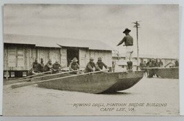 Camp Lee Va Rowing Drill Pontoon Bridge Building WW1 Soldiers Postcard P15 - £9.61 GBP