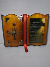 Vintage Bible/Footprints Poem Wooden Wall Clock - TESTED WORKS - SEE VIDEO - $23.74