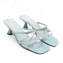 White Mountain Ocean Womens Blue Snakeskin Leather Square Toe Kitten Hee... - £18.19 GBP