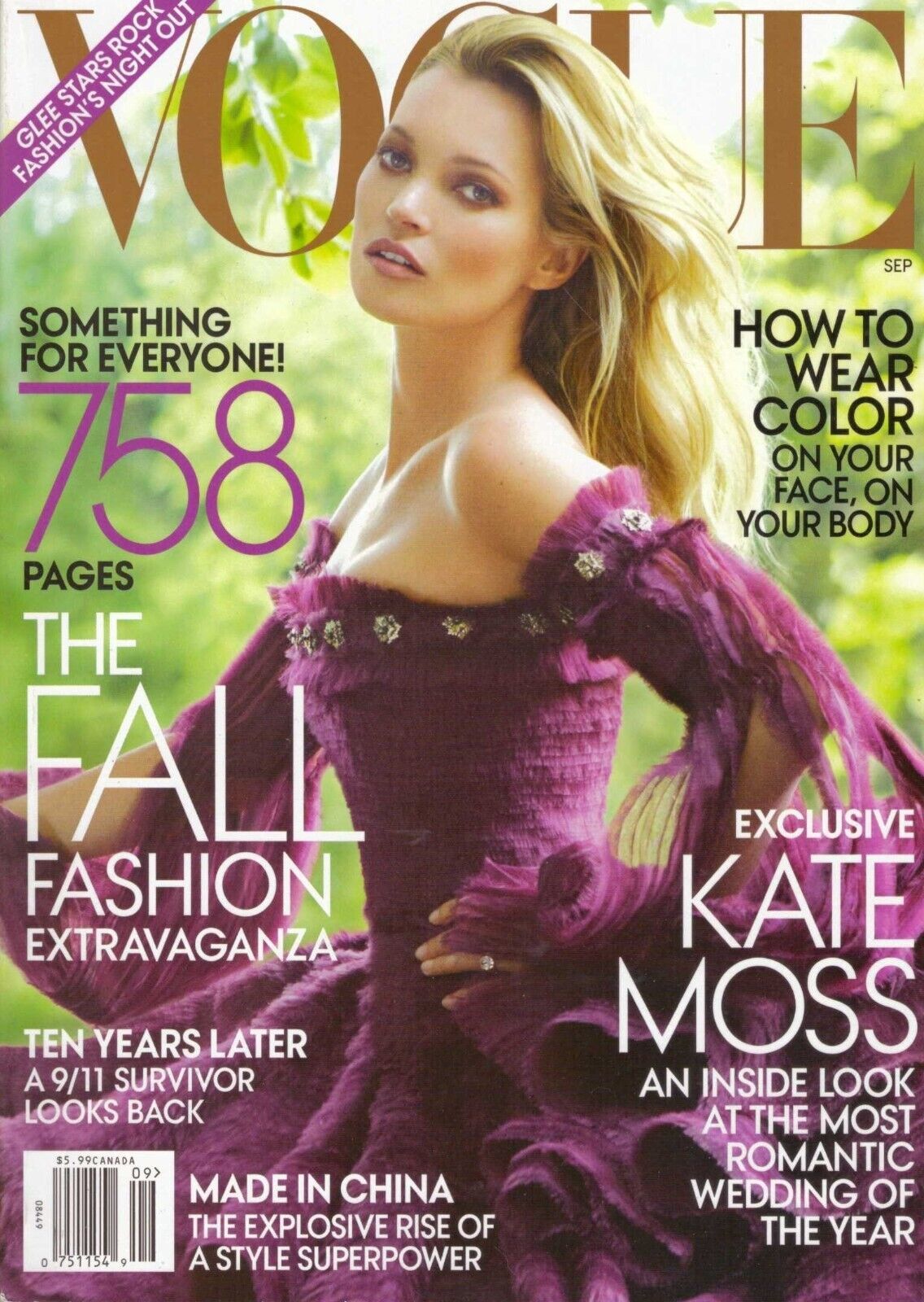 Primary image for 2011 Vogue Magazine September Issue Kate Moss Elle Fanning Stella Tennant Tennis