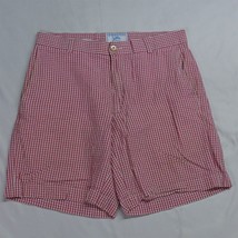Southern Tide 32 x 8&quot; Red White Gingham Check Skipjack Chino Shorts - £19.26 GBP