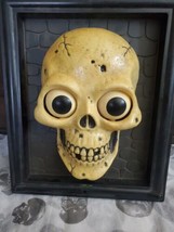 Vintage Halloween Prop Fright Frame Animated Talking Skull Haunted House Decor   - £15.57 GBP