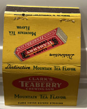 Vintage Clark’s Teaberry Chewing Gum Advertising Matchbook Cover - £5.39 GBP