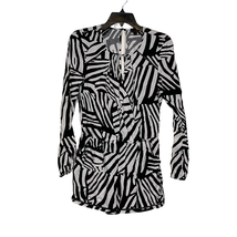 Guess Womens Jumper Romper Size XS Zebra Pattern Rayon Black White LS - £18.72 GBP