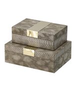 A&amp;B Home Snakeskin Pattern Decorative Boxes Set of 2 - £57.32 GBP