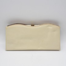 Ande Purse Clutch Evening Bag Vinyl Cream Colored - £19.37 GBP