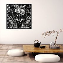 LaModaHome - Kitsune Metal Wall Art,Wall Decor, Living Room, Bedroom, Kitchen, B - £99.10 GBP