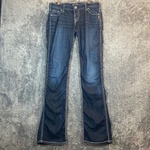 Silver Frances Jeans Womens 18 34x35 Dark Wash Bootcut Stretch Flaw Lowrise - £12.69 GBP