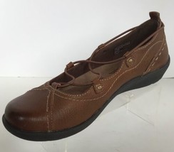 EARTH ORIGINS Woman&#39;s London Slip On Leather Flats, Brown (Size 7.5 W) - $19.95