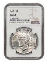 1935 $1 NGC MS64 - $458.33
