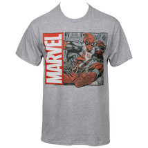 Marvel Deadpool Flying Kick T-Shirt Grey - £18.96 GBP