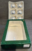 VTG Christmas By Krebs Silver Designer Glass Ornaments W/ Crowns Box Set... - £7.62 GBP