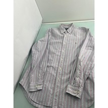 VTG Polo Ralph Lauren Men Oxford Shirt Button Up Purple Long Sleeve 16.5 34/35 L - £15.93 GBP