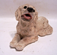Life Like Ceramic Sitting Golden Retriever Dog Statue 6&quot; High 9&quot; Long - £19.76 GBP