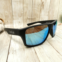 Bolle Matte Black Wrap Blue Mirror Sunglasses - Brecken 12432 59-13-139 Taiwan - £42.53 GBP