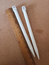 Knitting Needles Plastic US Size 19 15mm Thick White 10 Inches Long - $5.81