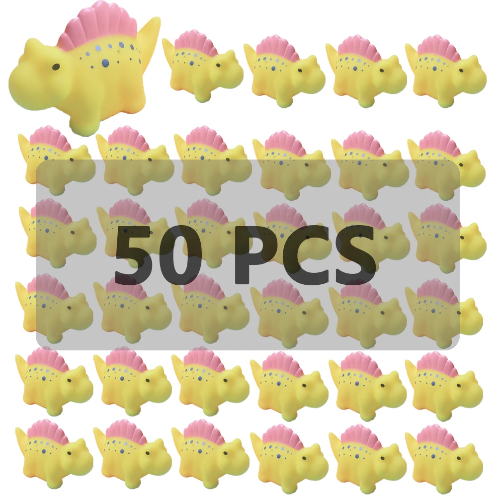 50PCS Squeaky Rubber Dinosaur Float Bath Toys Baby Shower Water Toys For - £34.61 GBP