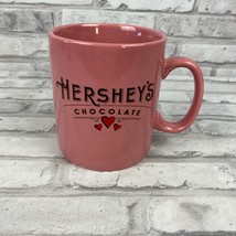 Extra Large Hershey&#39;s Chocolate Pink Mug with Red Hearts Ceramic Coffee ... - $28.79