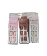 Lot 3 X  imPRESS Color Press On Manicure Nails Sets Neutral 30 Nails Ea ... - £13.62 GBP