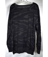 Field Scout Mens Topographic 3D Knit Cotton Black Camo Crew Sweater L NWT - $105.93