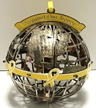 Wallace Silverplate Support Our Troops Yellow Ribbons Christmas Globe Ornament - $10.94