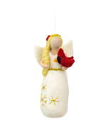 Cardinal Beauty Angel 471437  Wild Woolies Felted Sheep Wool Ornament - $29.77 CAD