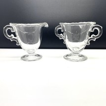 Vintage Fostoria Century Clear Glass Open Sugar and Creamer Mini Set Trophy - $13.71