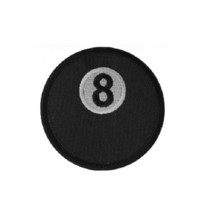Eight 8 Ball 3&quot; x 3&quot; iron on embroidered patch (2568) (T20) - £4.66 GBP
