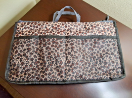 Chelsy Premium Rigid Purse or Organizer Insert (Large, Gold Leopard) - $186.10 MXN